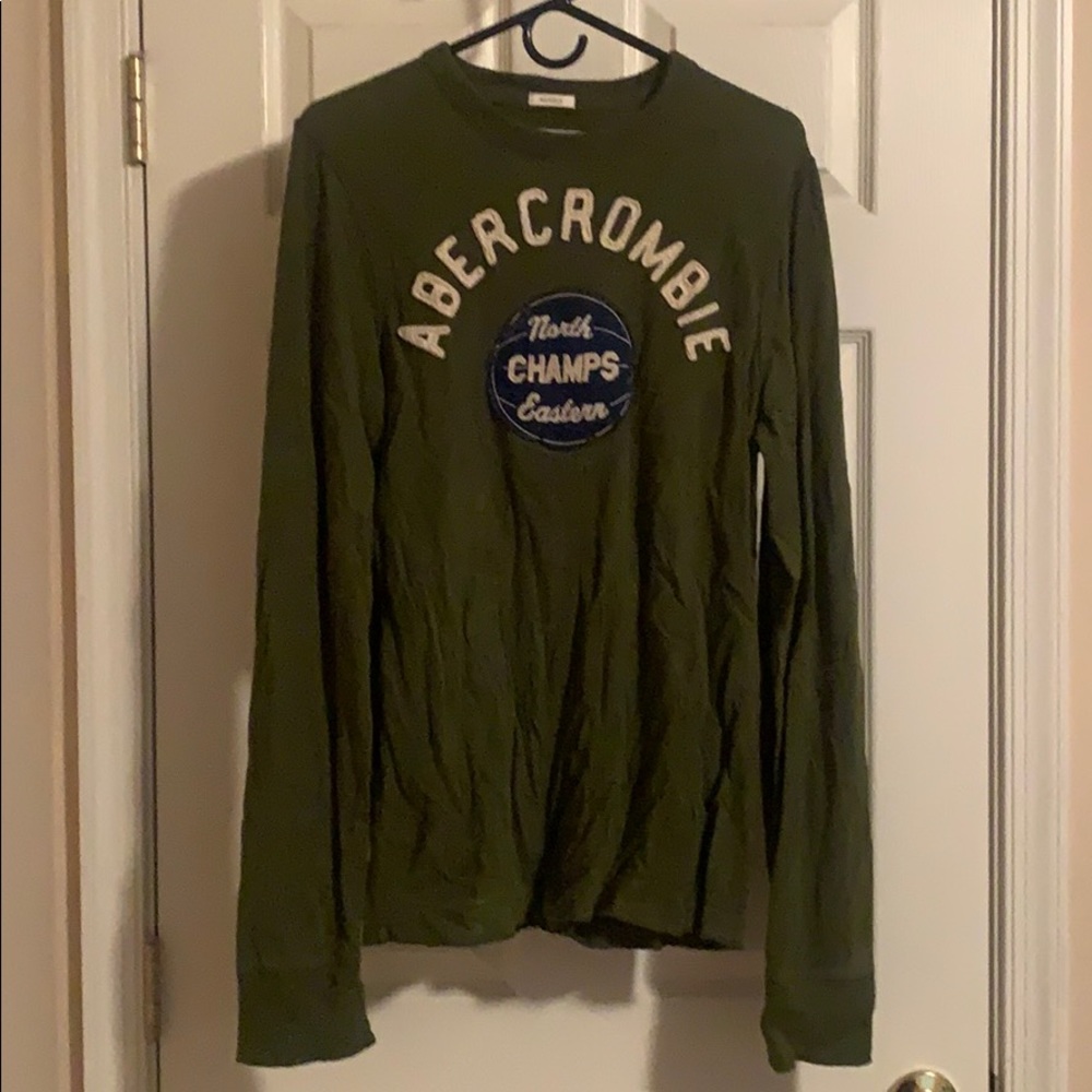 Abercrombie & Fitch Olive Green Long Sleeve Logo Tee
